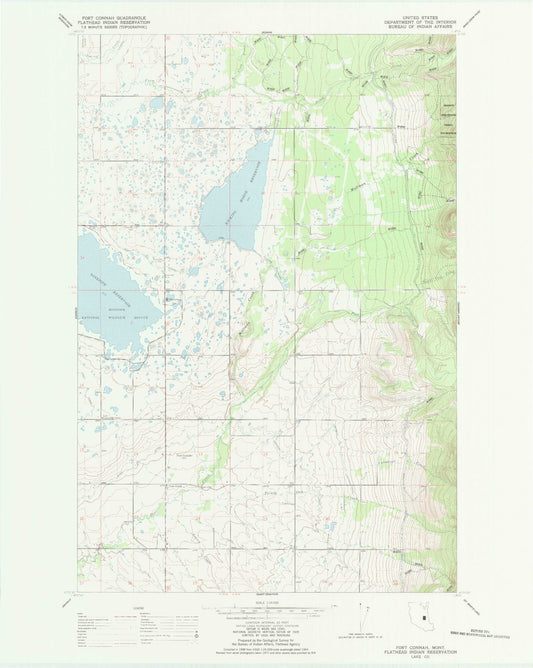 Classic USGS Fort Connah Montana 7.5'x7.5' Topo Map Image