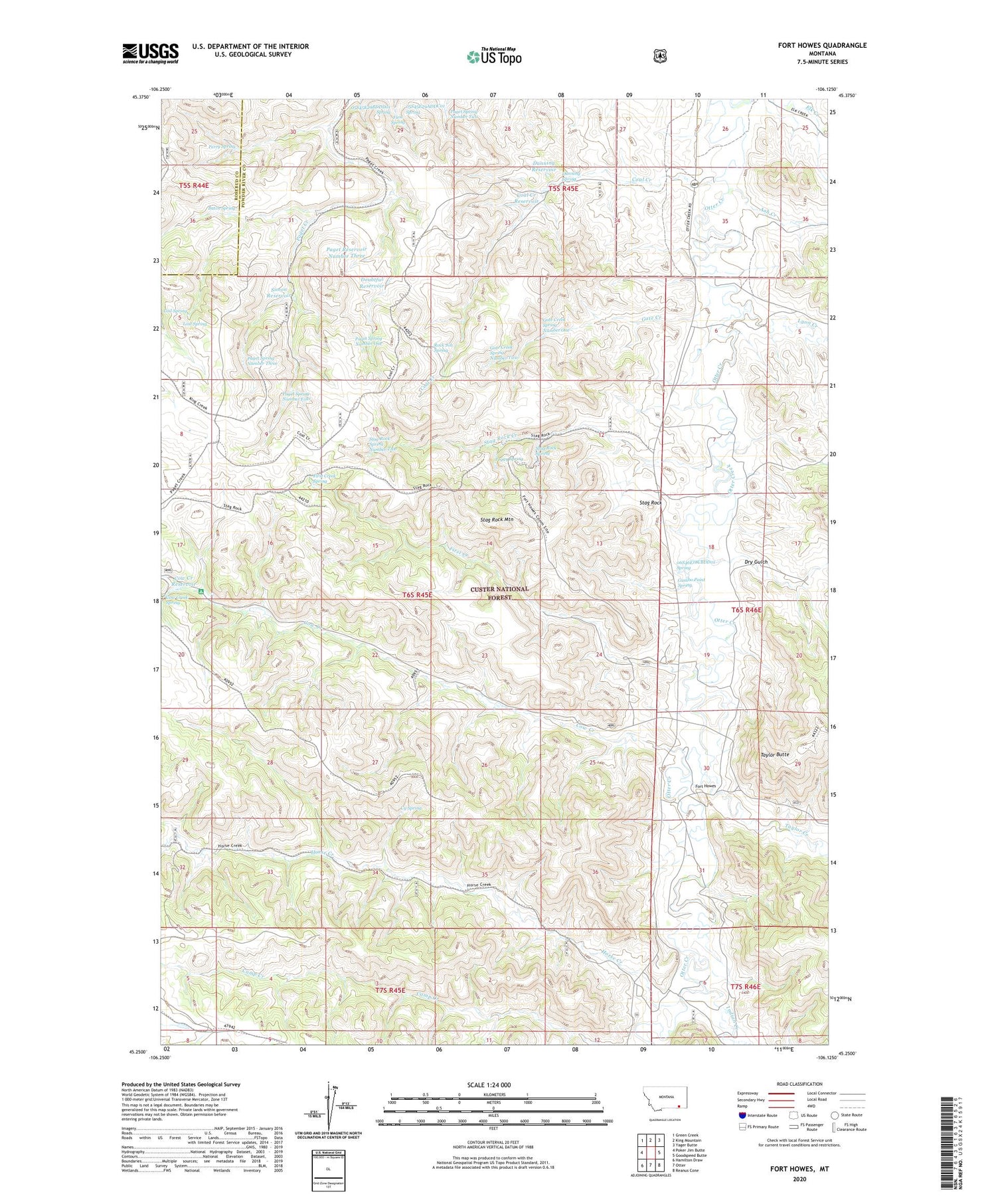 Fort Howes Montana US Topo Map Image