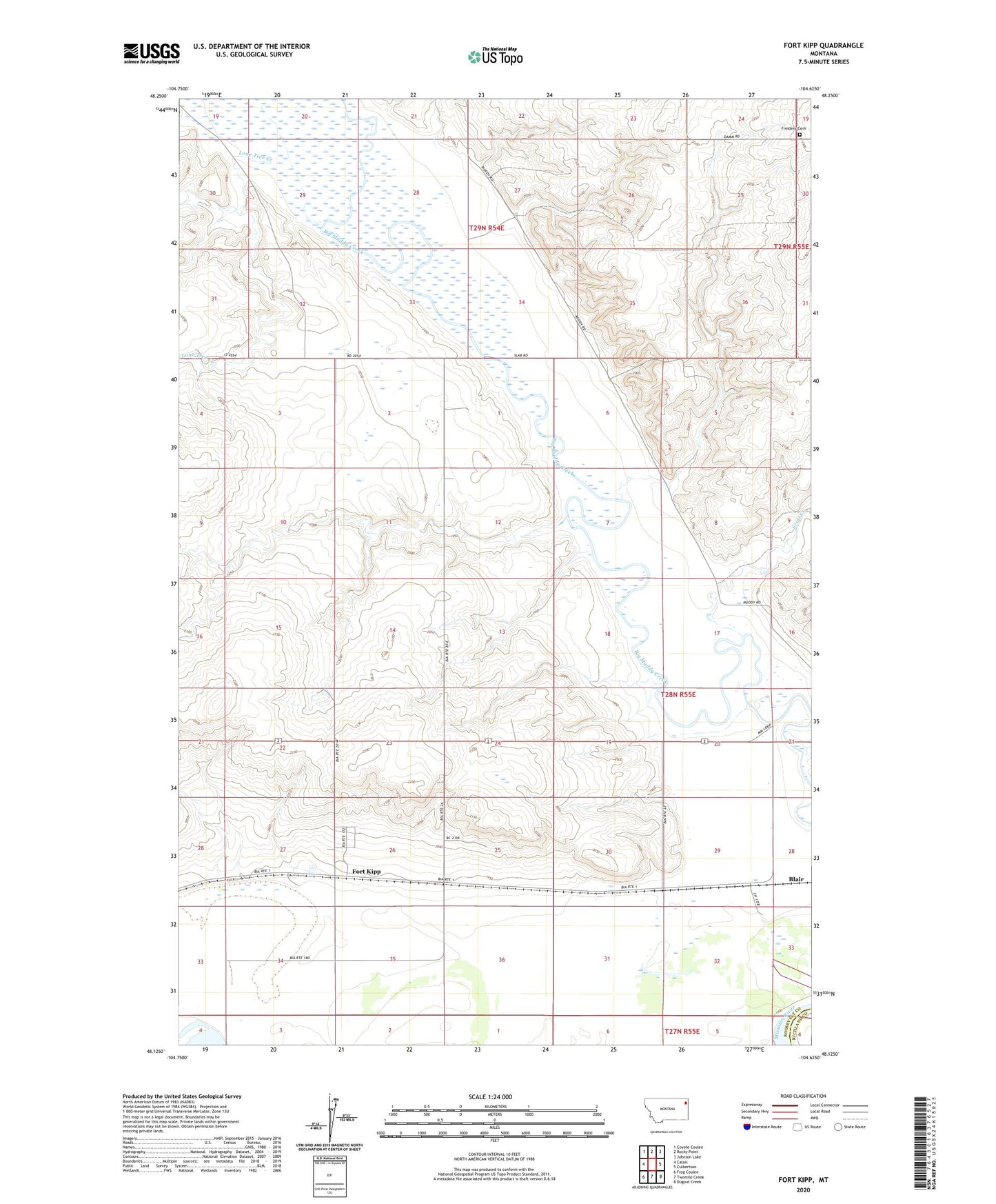 Fort Kipp Montana US Topo Map Image