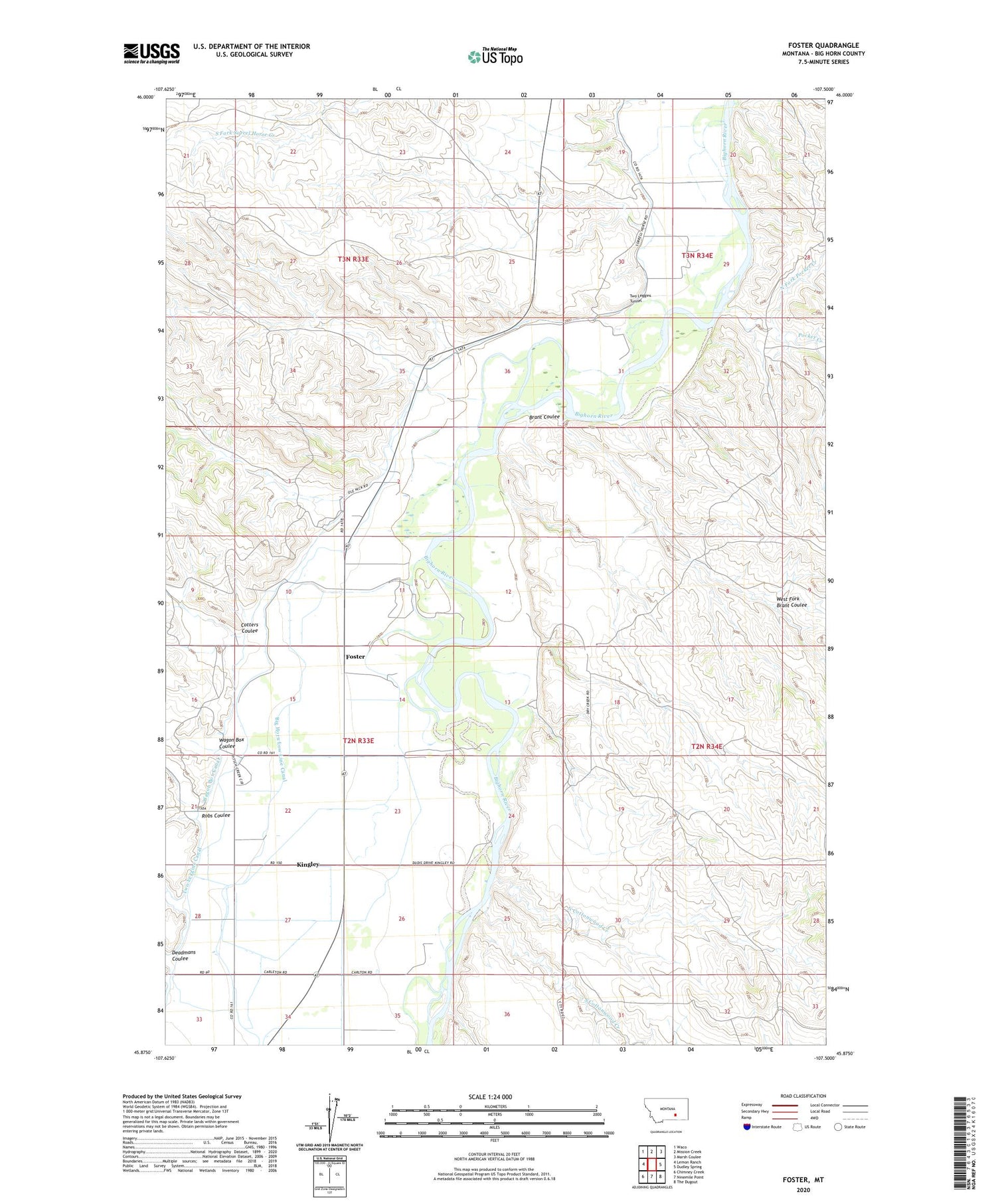Foster Montana US Topo Map Image