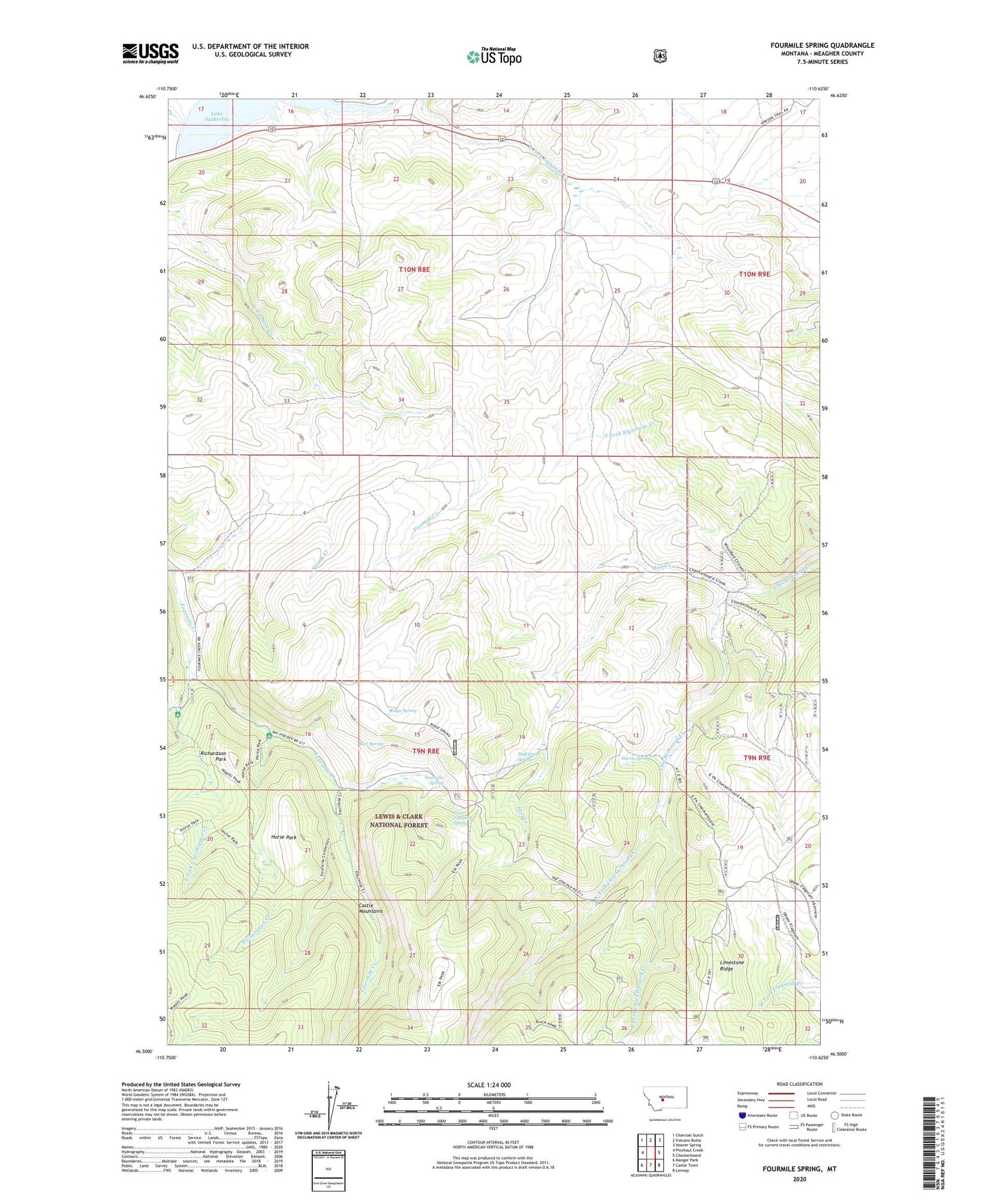 Fourmile Spring Montana US Topo Map Image