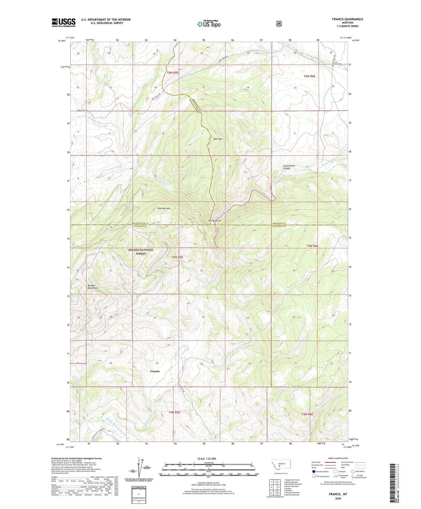 Francis Montana US Topo Map Image