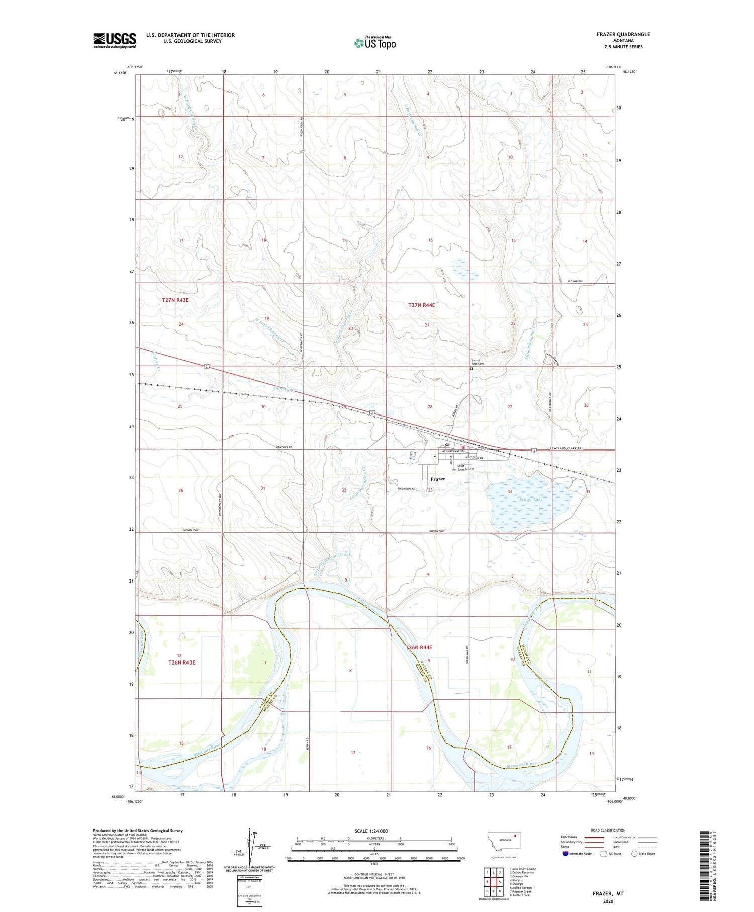Frazer Montana US Topo Map Image