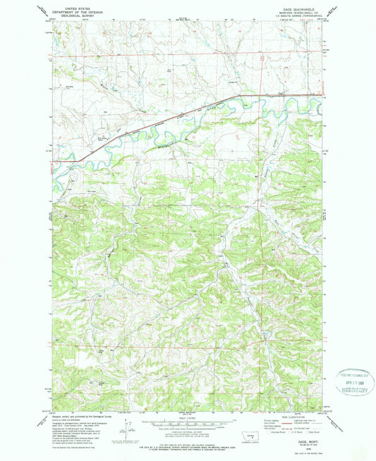 Classic USGS Gage Montana 7.5'x7.5' Topo Map Image