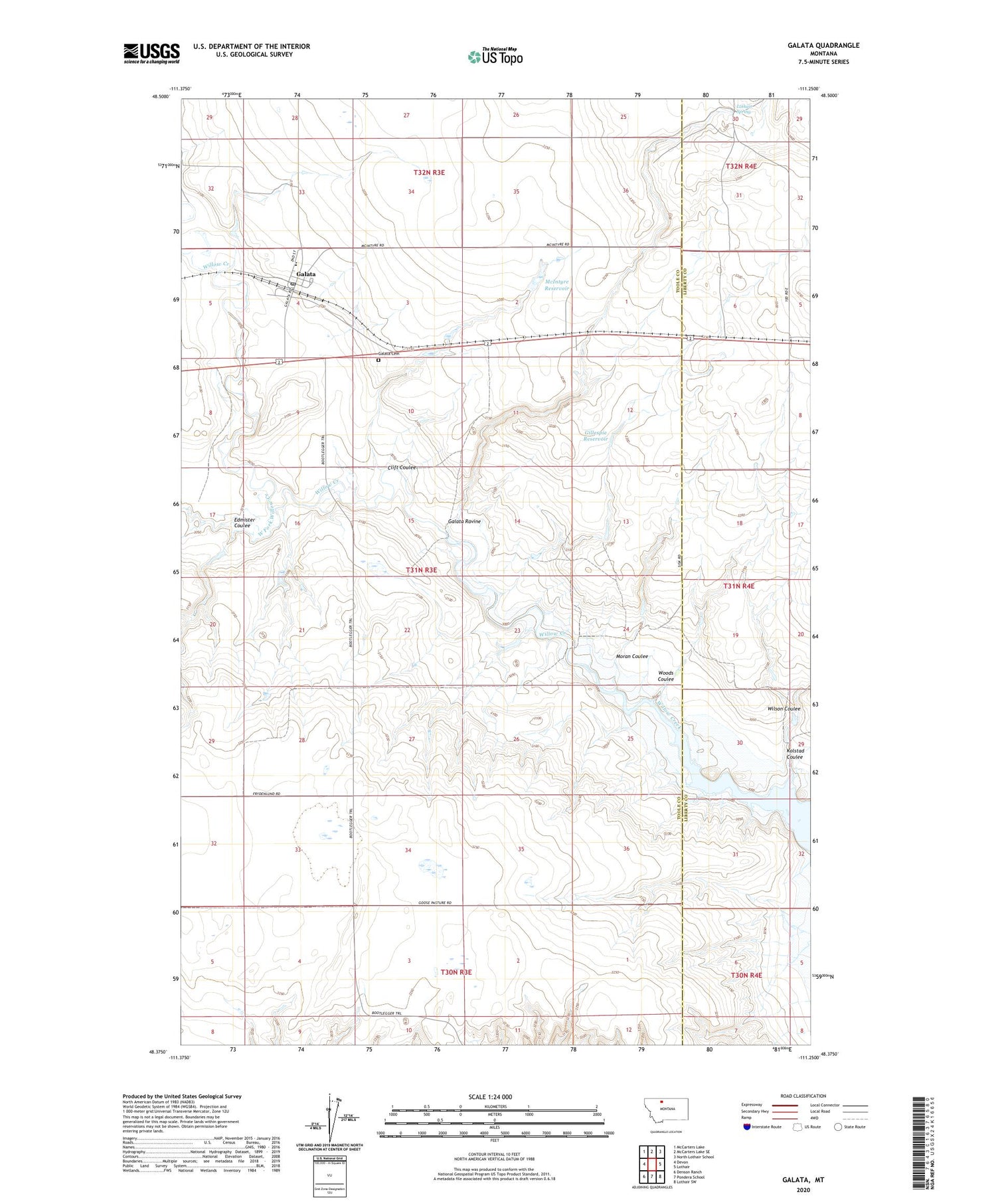 Galata Montana US Topo Map Image