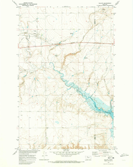 Classic USGS Galata Montana 7.5'x7.5' Topo Map Image
