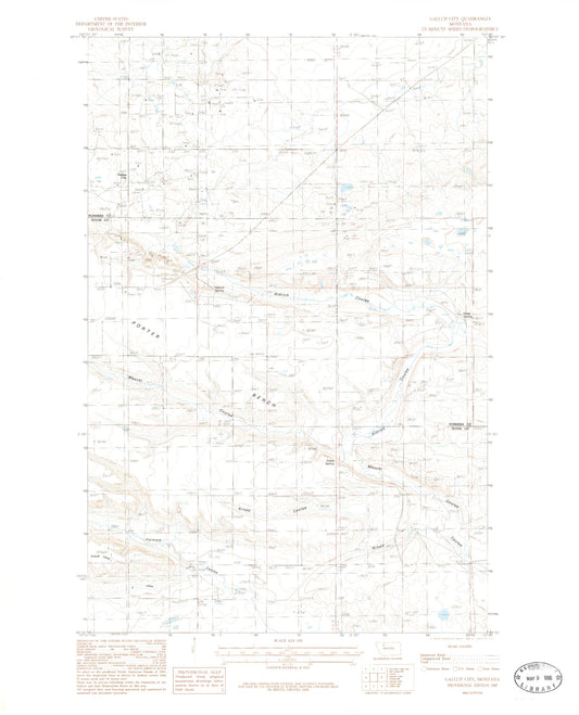 Classic USGS Gallup City Montana 7.5'x7.5' Topo Map Image