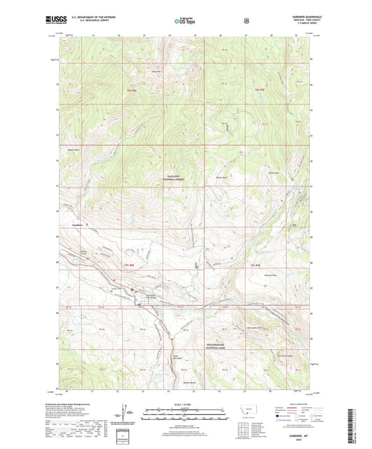Gardiner Montana US Topo Map Image