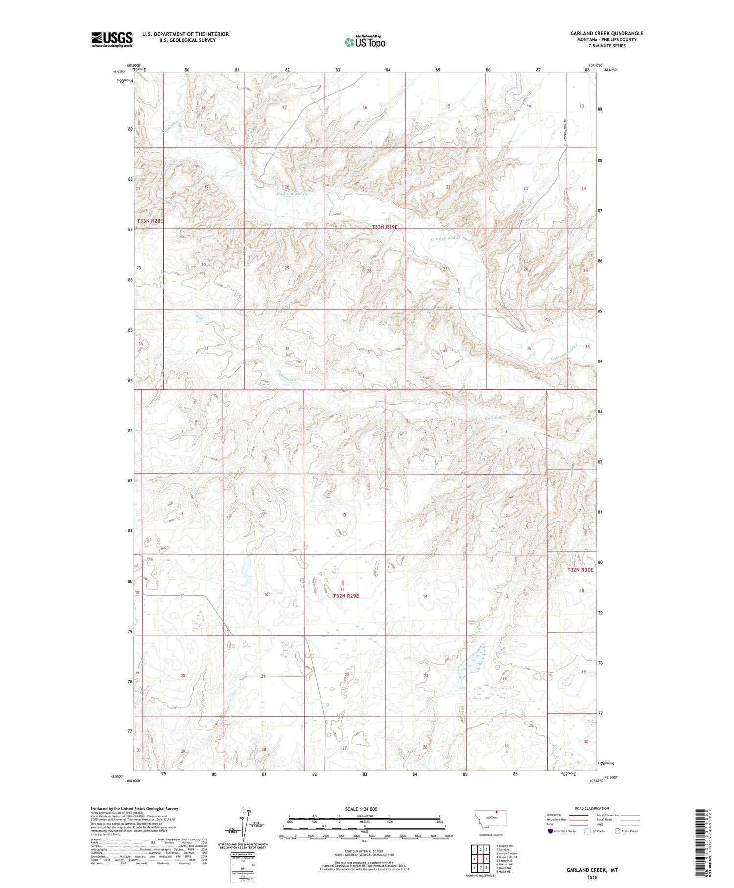 Garland Creek Montana US Topo Map Image