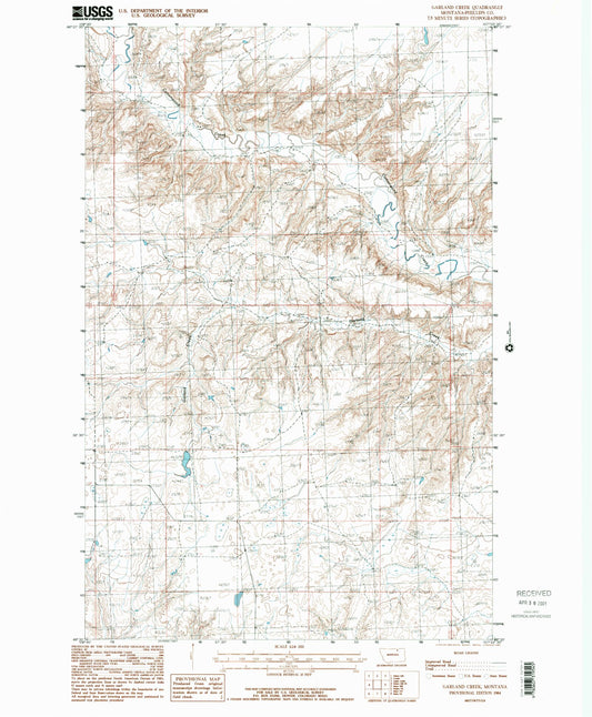 Classic USGS Garland Creek Montana 7.5'x7.5' Topo Map Image