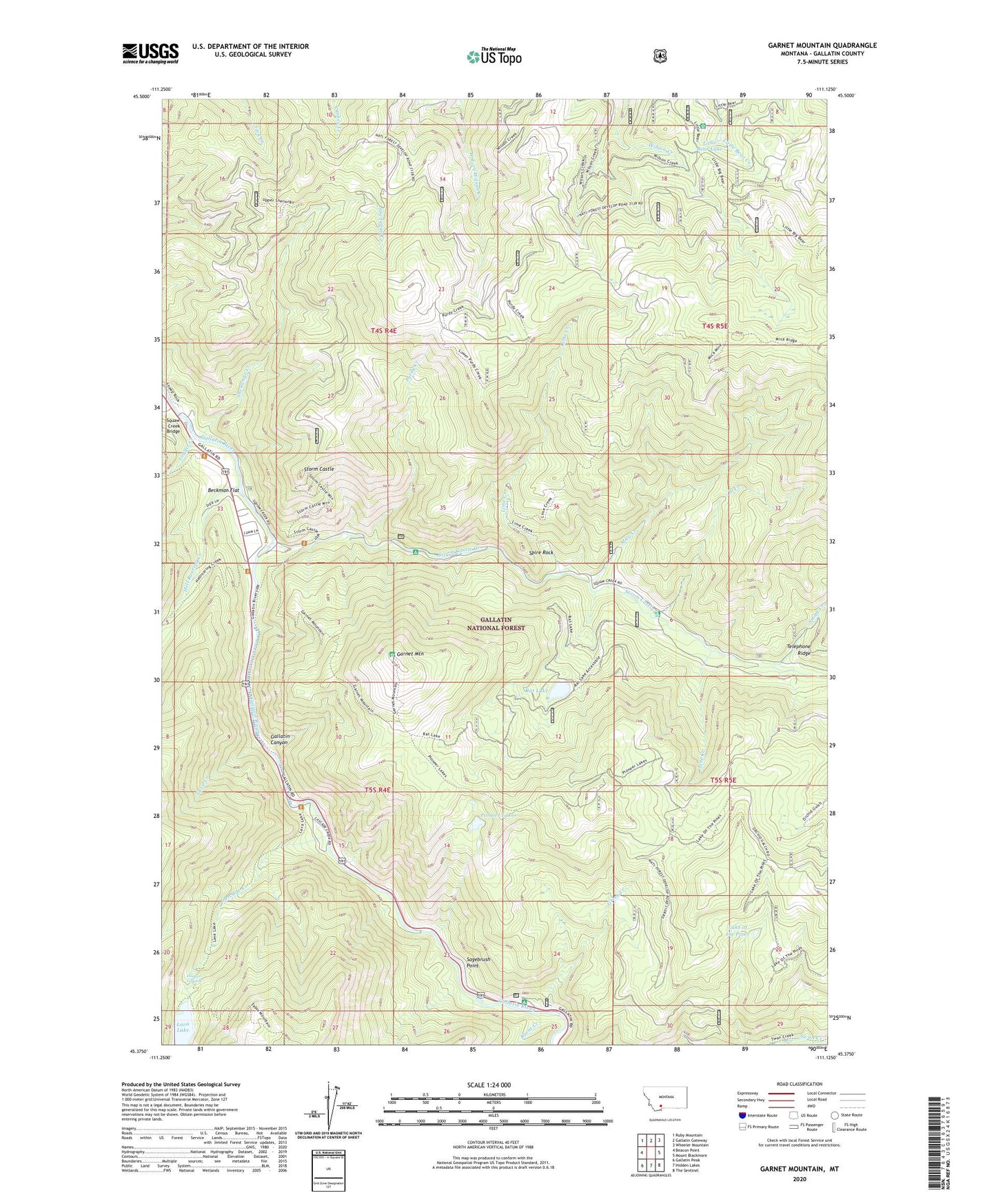Garnet Mountain Montana US Topo Map Image
