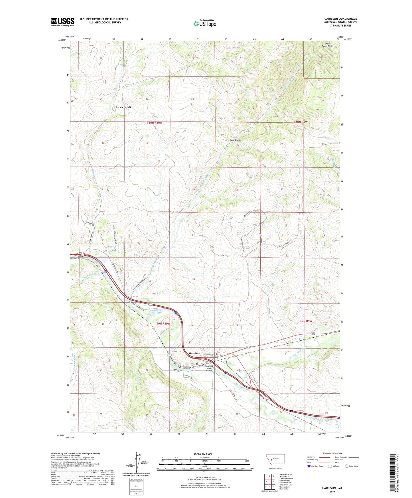 Garrison Montana US Topo Map Image
