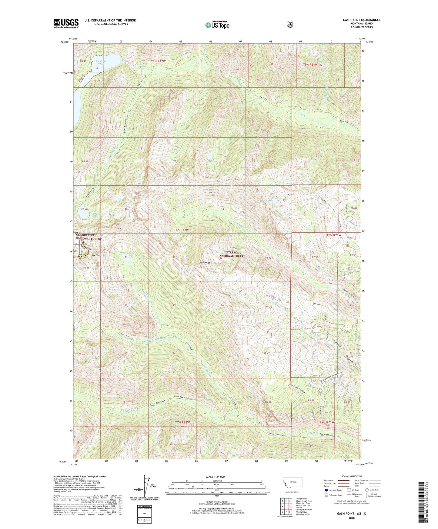 Gash Point Montana US Topo Map Image