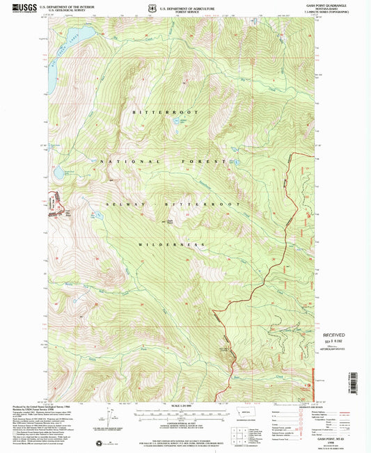 Classic USGS Gash Point Montana 7.5'x7.5' Topo Map Image