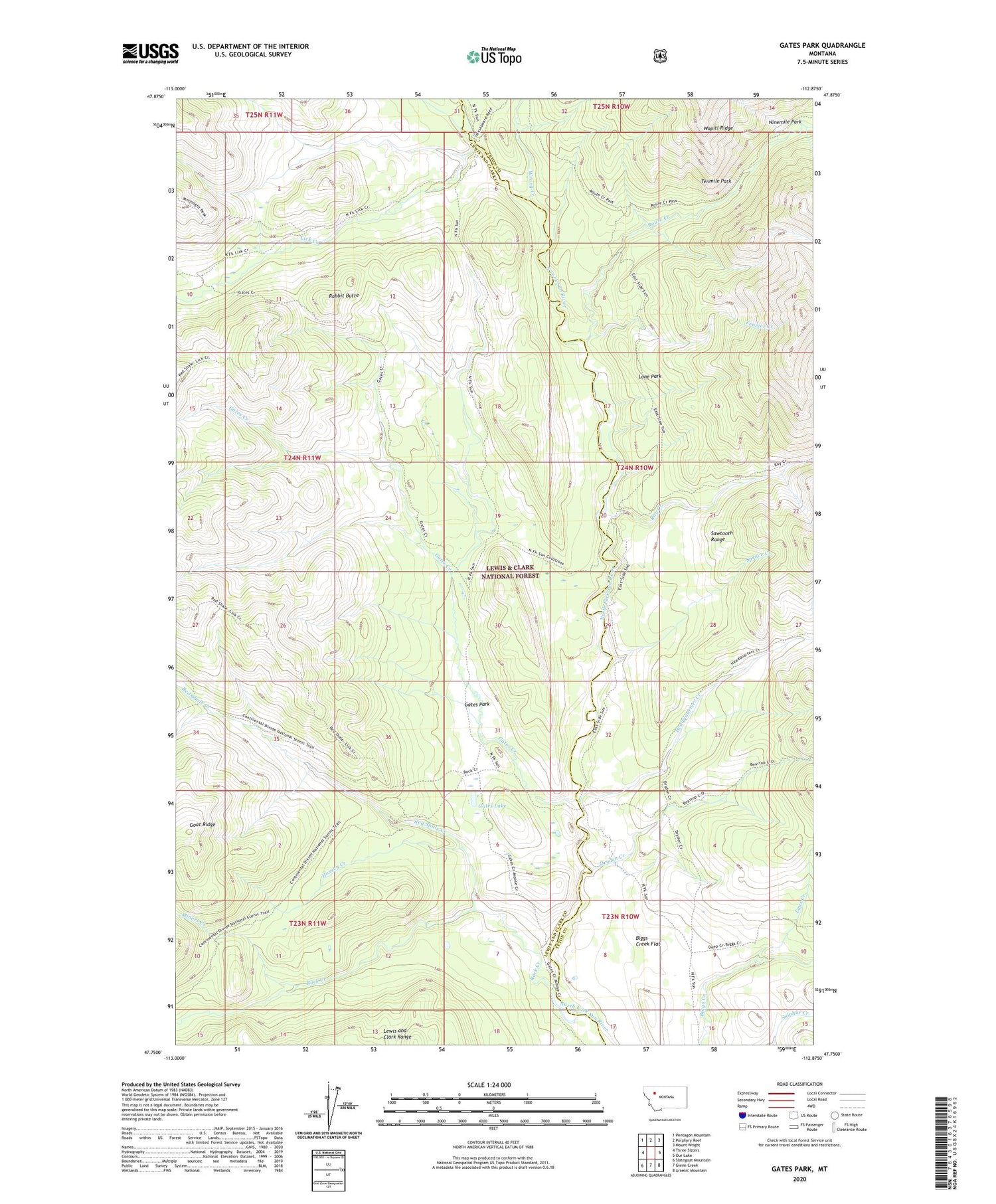 Gates Park Montana US Topo Map Image