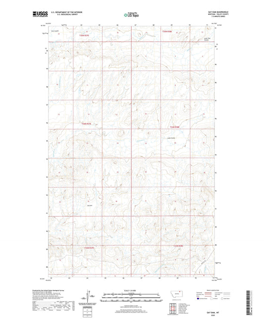 Gay Dam Montana US Topo Map Image