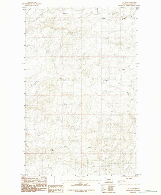 Classic USGS Gay Dam Montana 7.5'x7.5' Topo Map Image