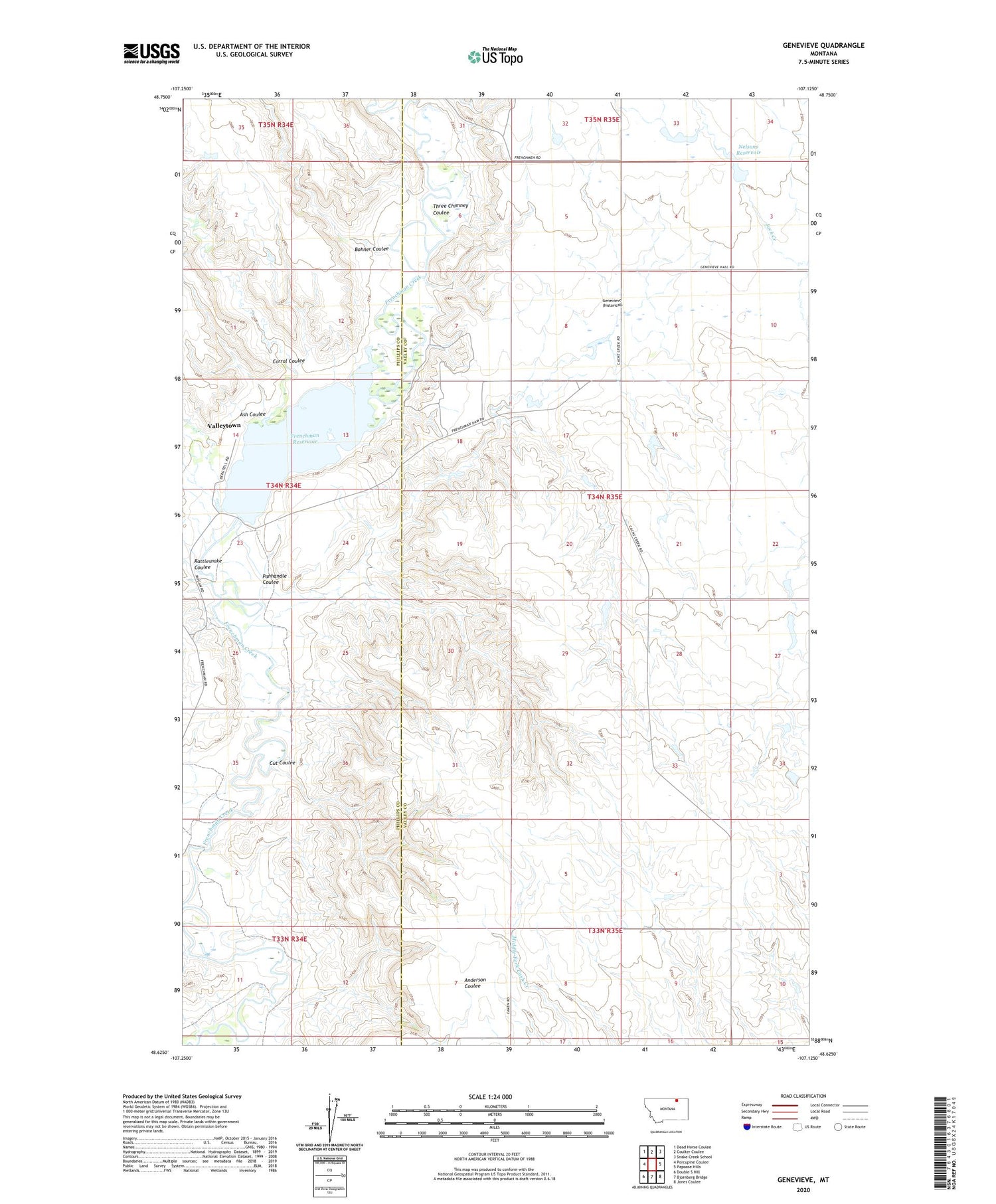 Genevieve Montana US Topo Map Image
