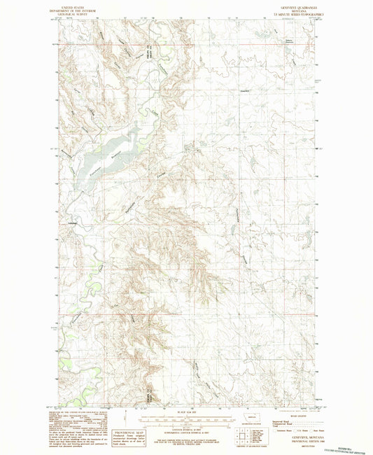 Classic USGS Genevieve Montana 7.5'x7.5' Topo Map Image