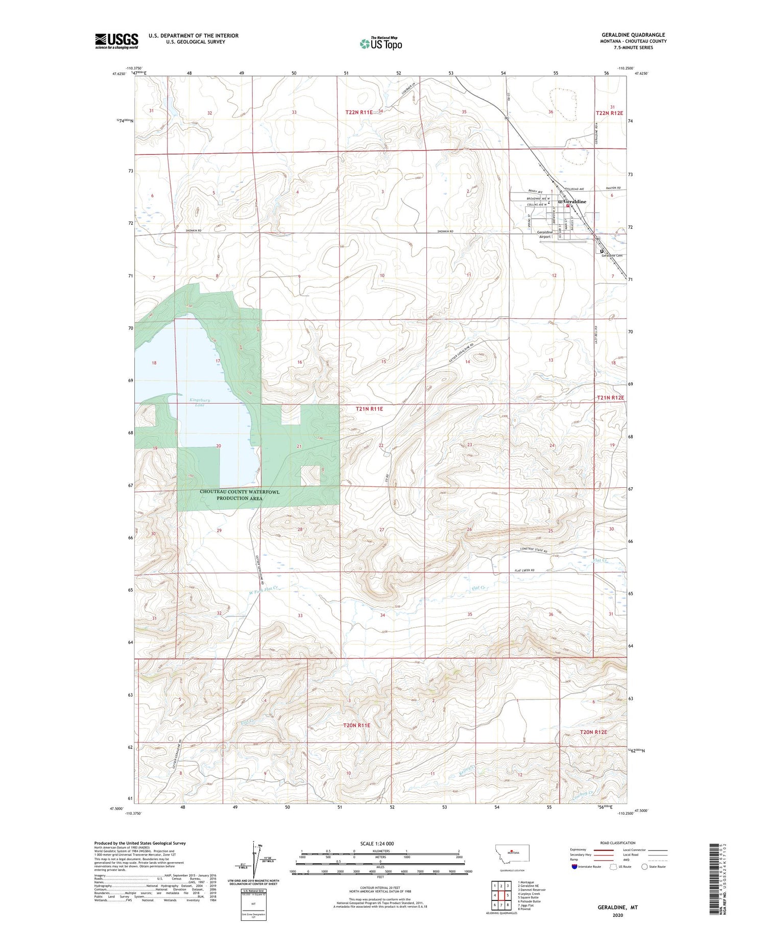 Geraldine Montana US Topo Map Image