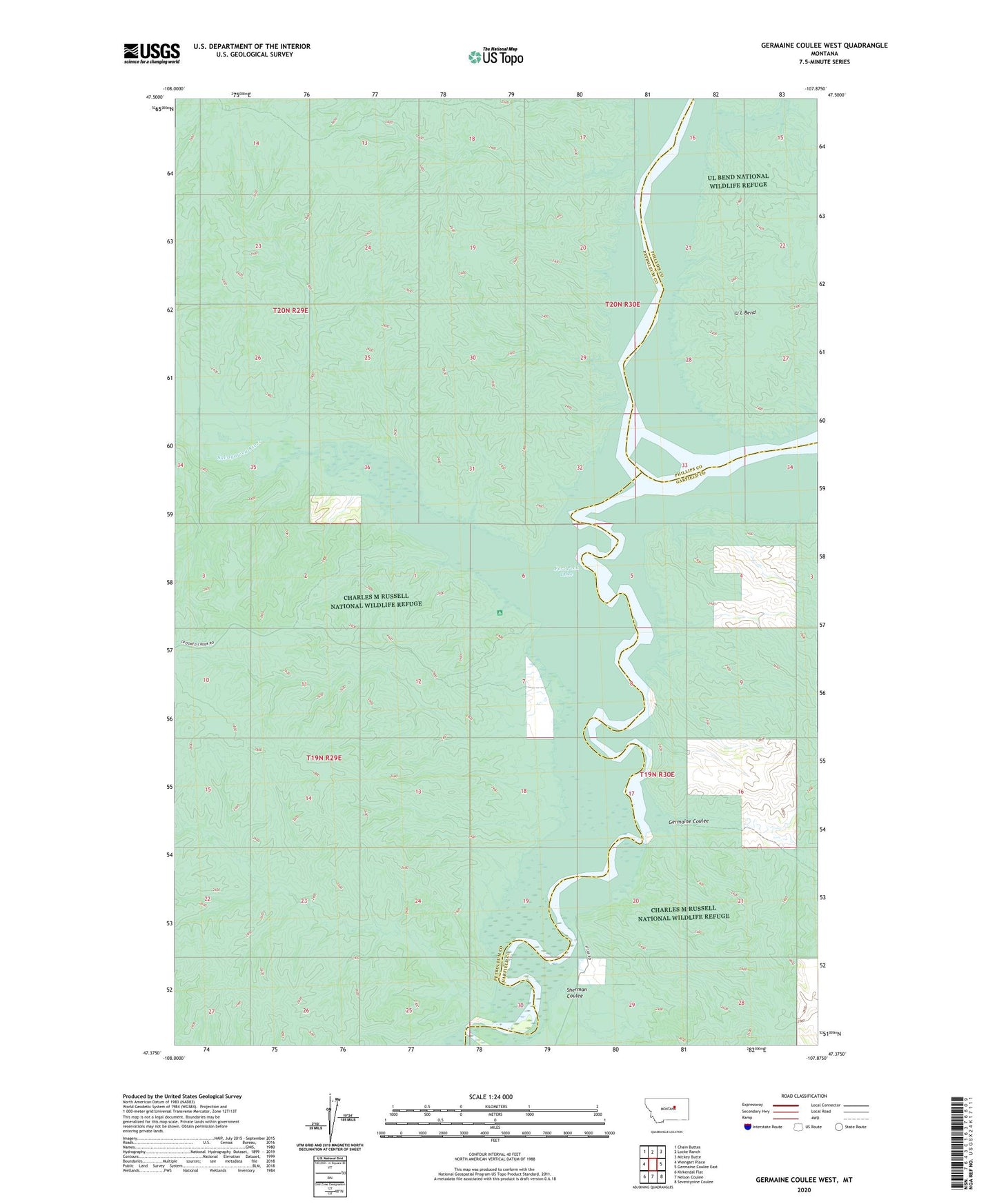 Germaine Coulee West Montana US Topo Map Image