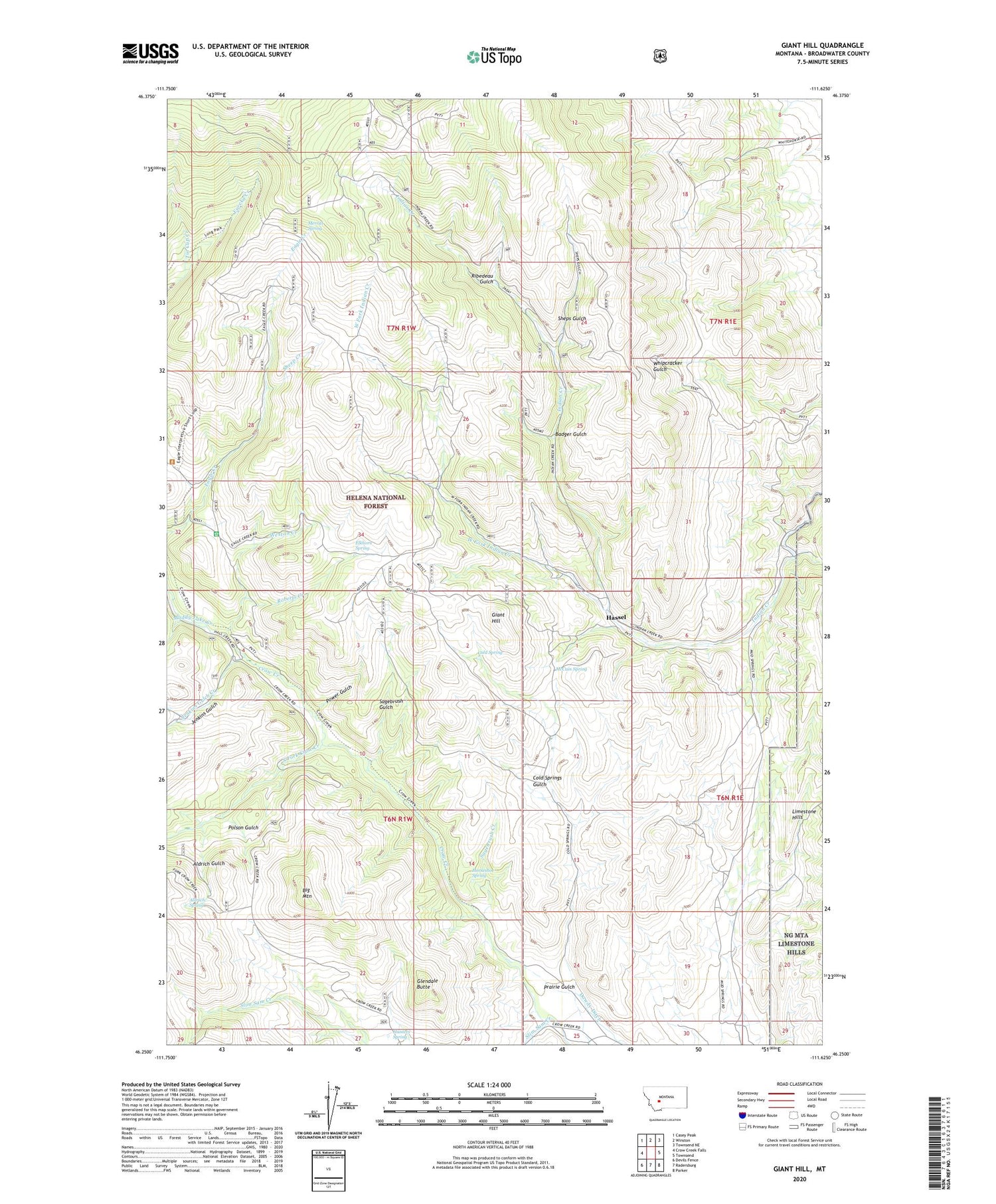 Giant Hill Montana US Topo Map Image
