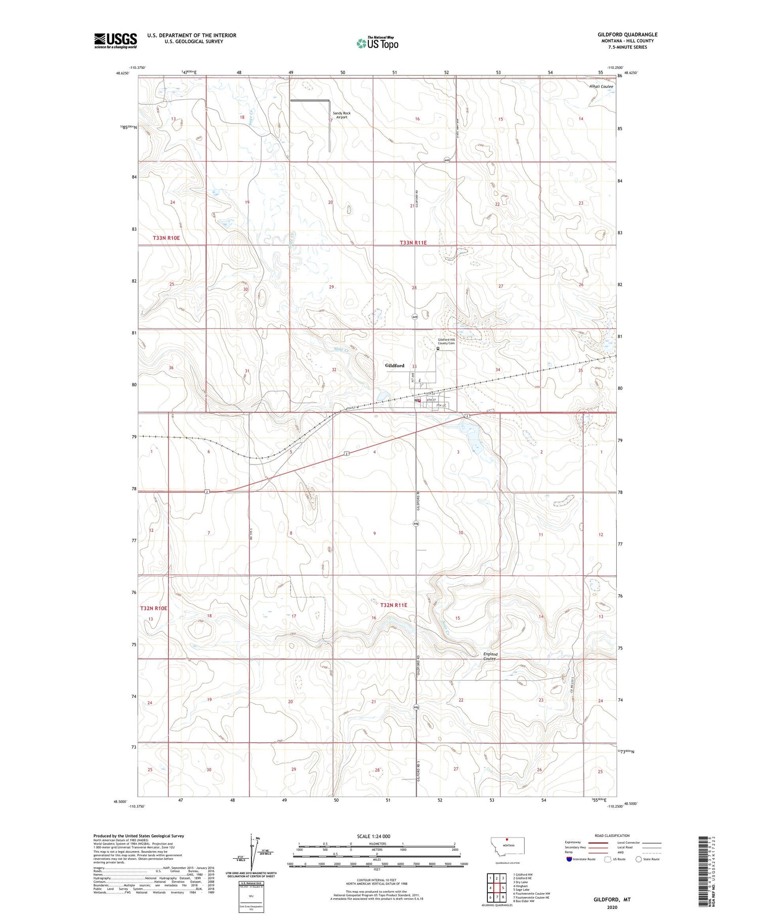 Gildford Montana US Topo Map Image