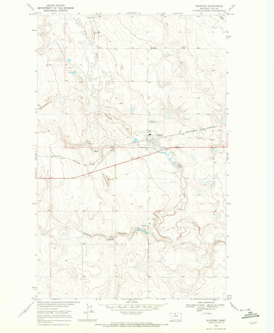 Classic USGS Gildford Montana 7.5'x7.5' Topo Map Image