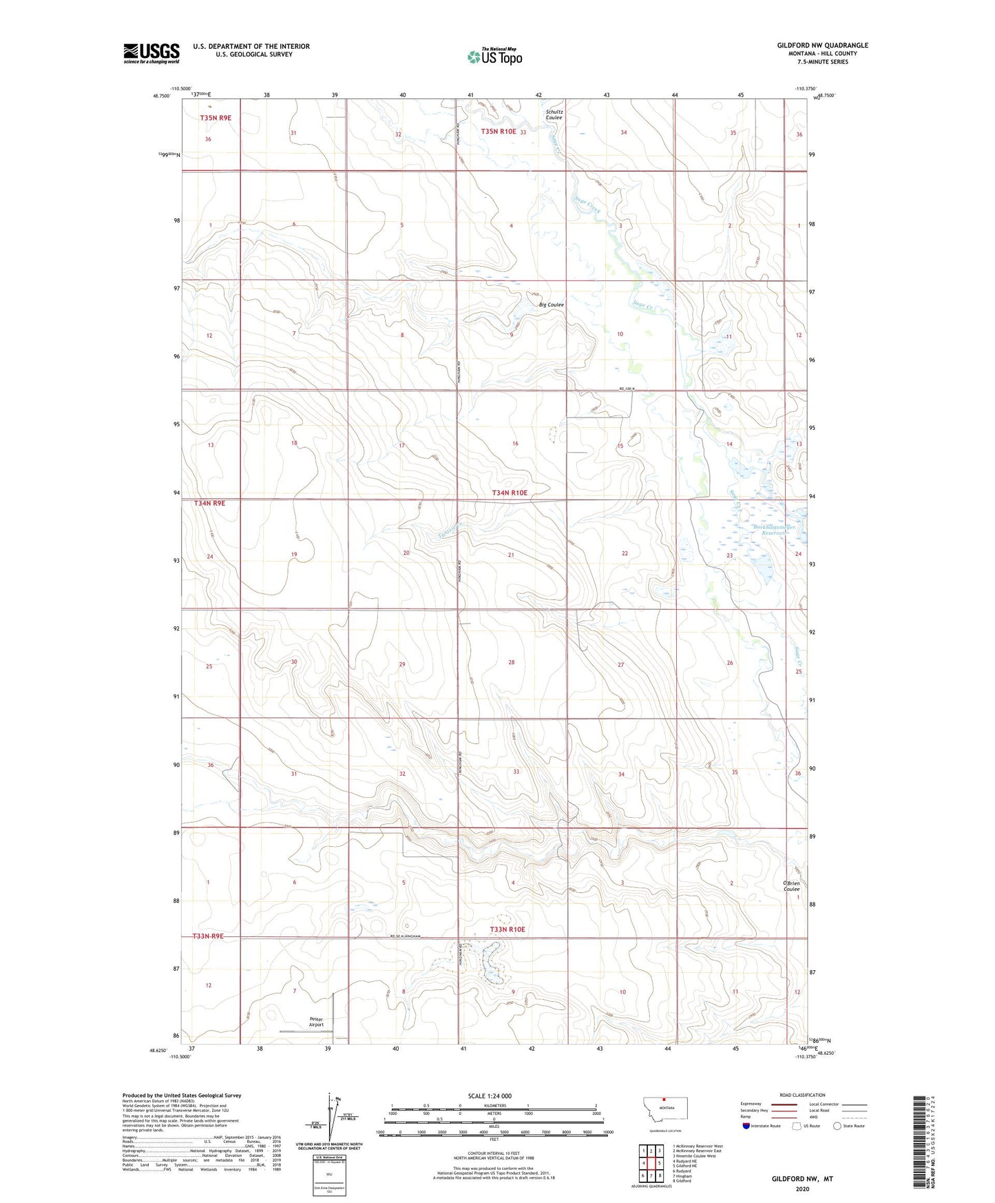 Gildford NW Montana US Topo Map Image