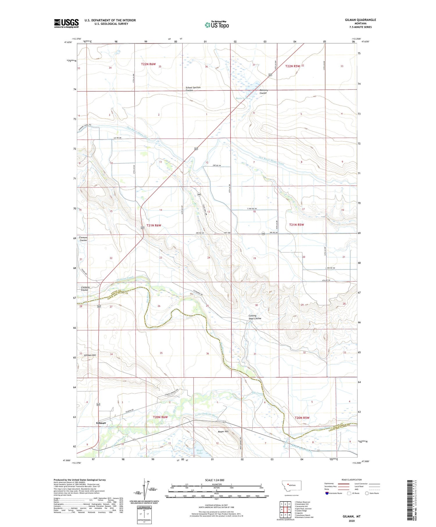 Gilman Montana US Topo Map Image