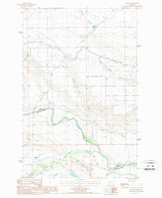 Classic USGS Gilman Montana 7.5'x7.5' Topo Map Image