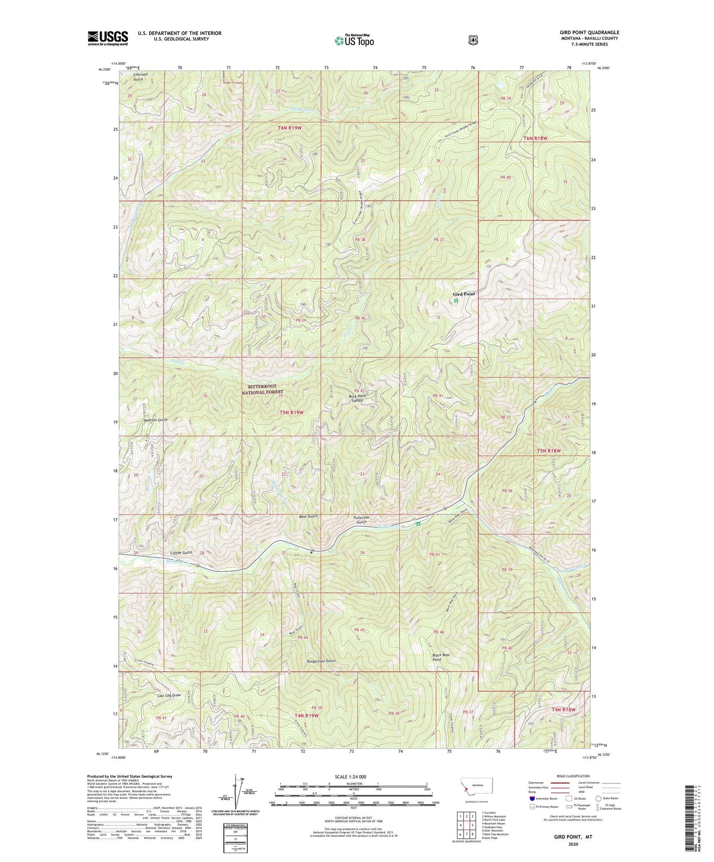 Gird Point Montana US Topo Map Image