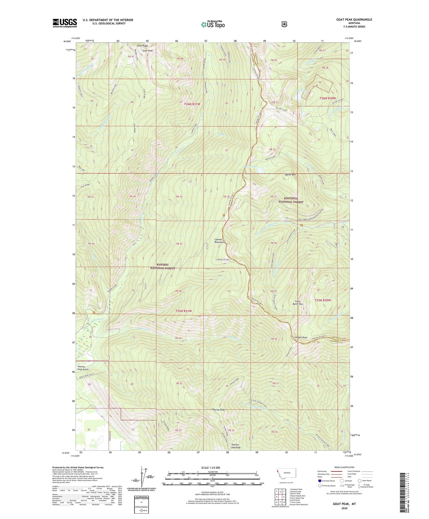 Goat Peak Montana US Topo Map Image