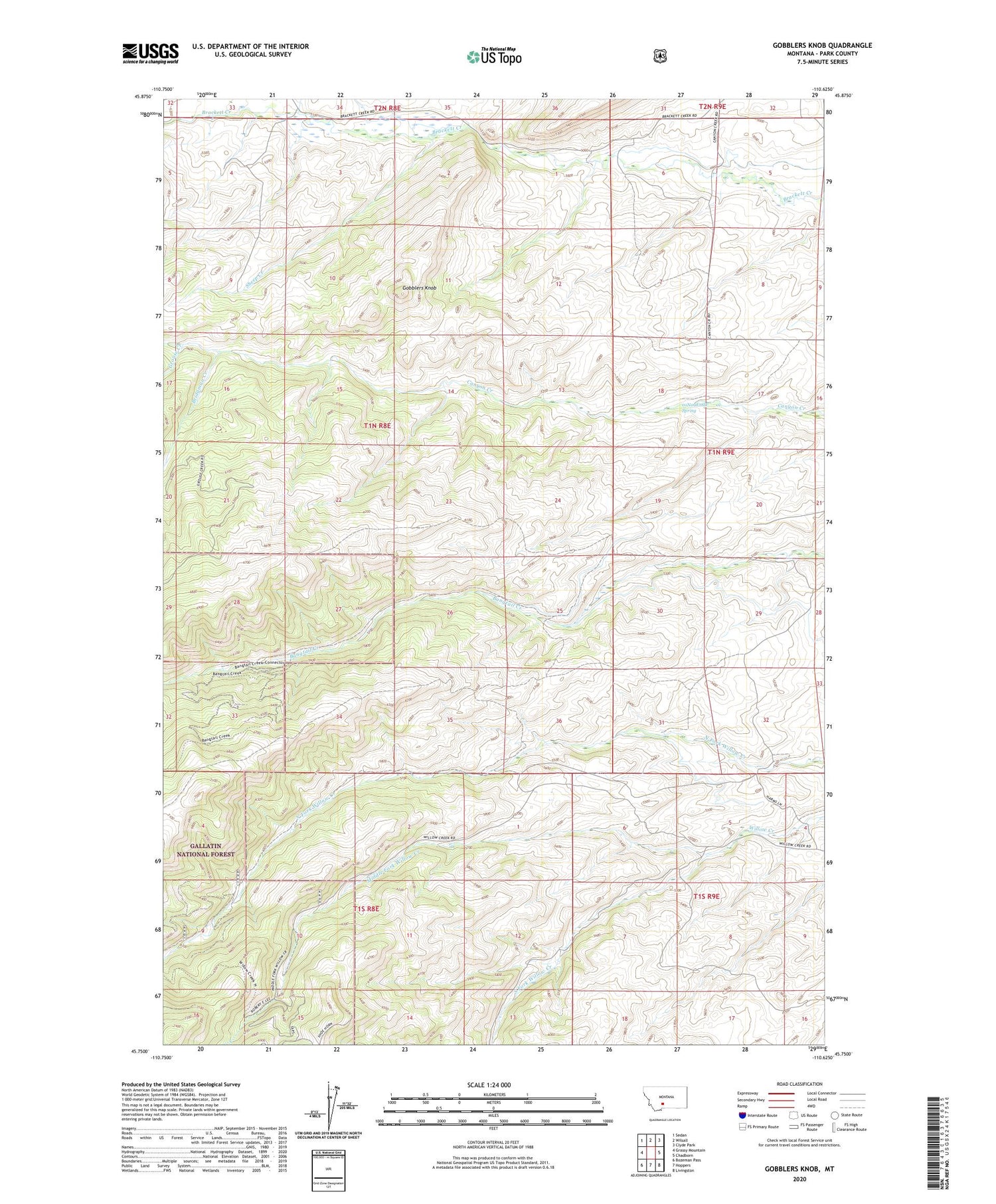 Gobblers Knob Montana US Topo Map Image