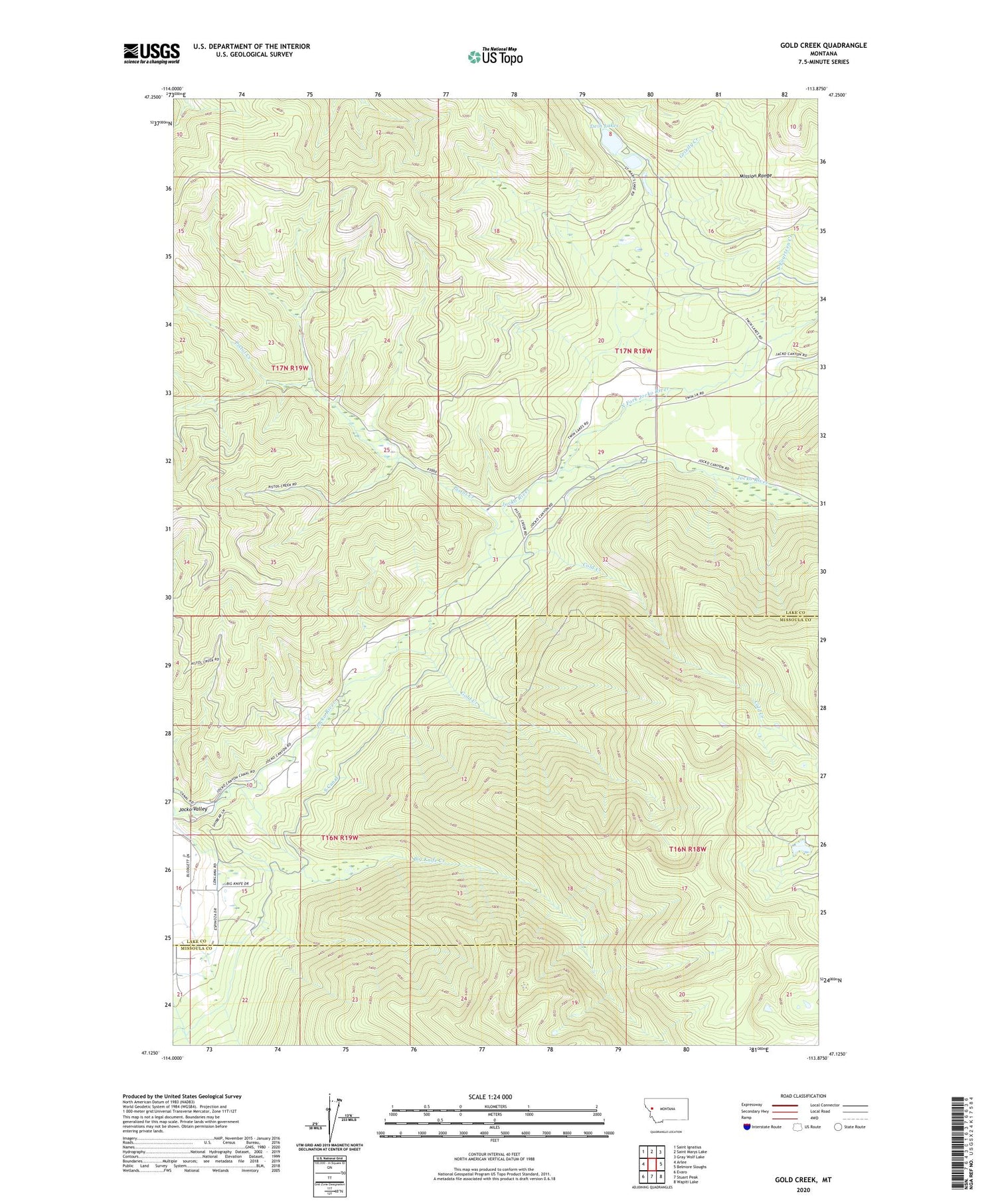 Gold Creek Montana US Topo Map Image