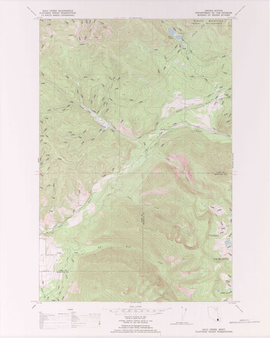 Classic USGS Gold Creek Montana 7.5'x7.5' Topo Map Image