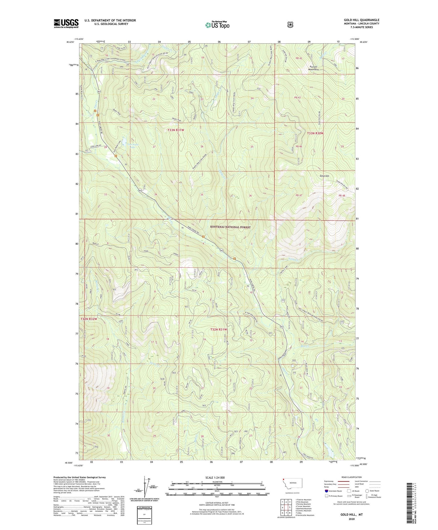 Gold Hill Montana US Topo Map Image