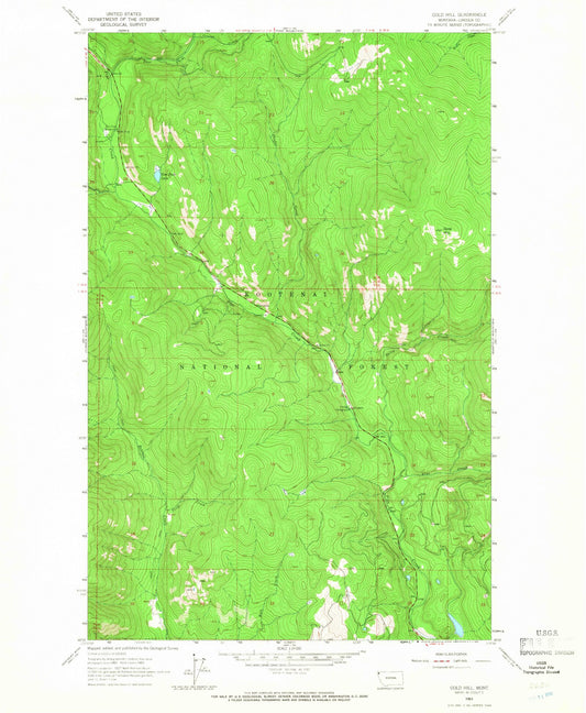 Classic USGS Gold Hill Montana 7.5'x7.5' Topo Map Image