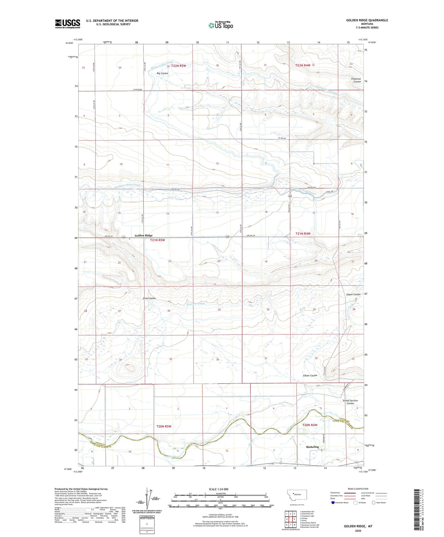 Golden Ridge Montana US Topo Map Image