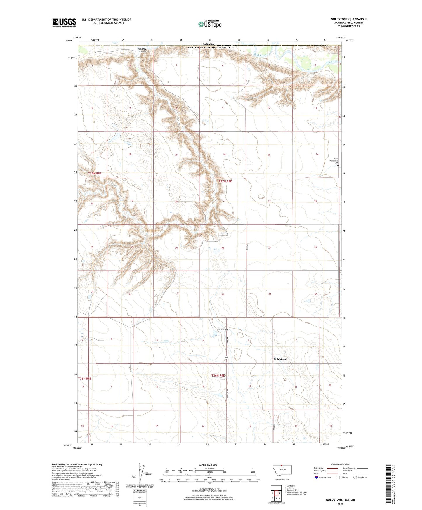 Goldstone Montana US Topo Map Image