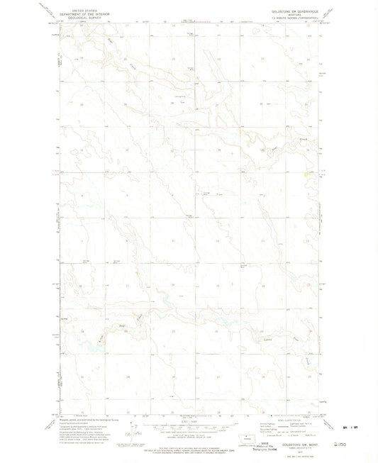 Classic USGS Goldstone SW Montana 7.5'x7.5' Topo Map Image