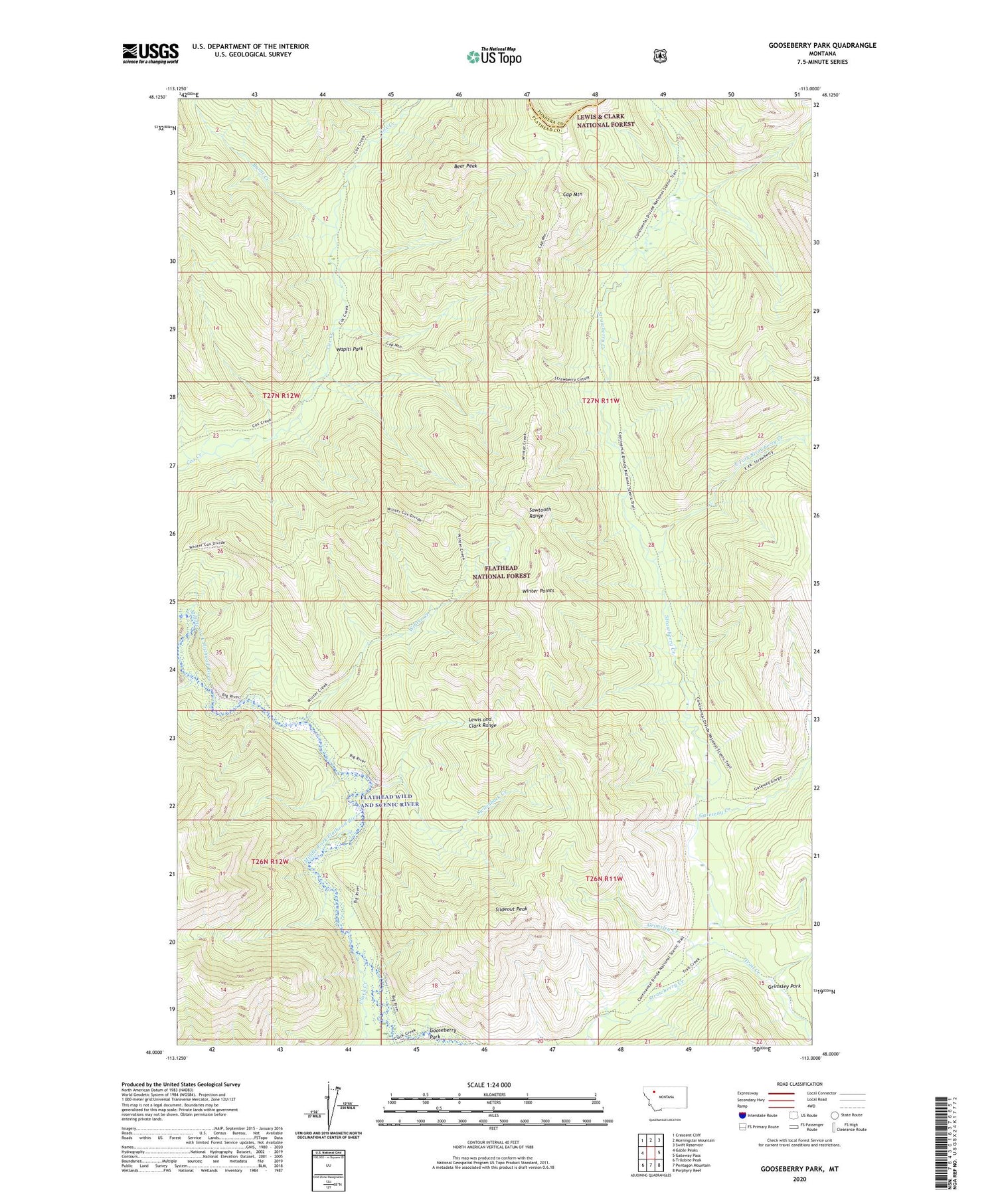 Gooseberry Park Montana US Topo Map Image