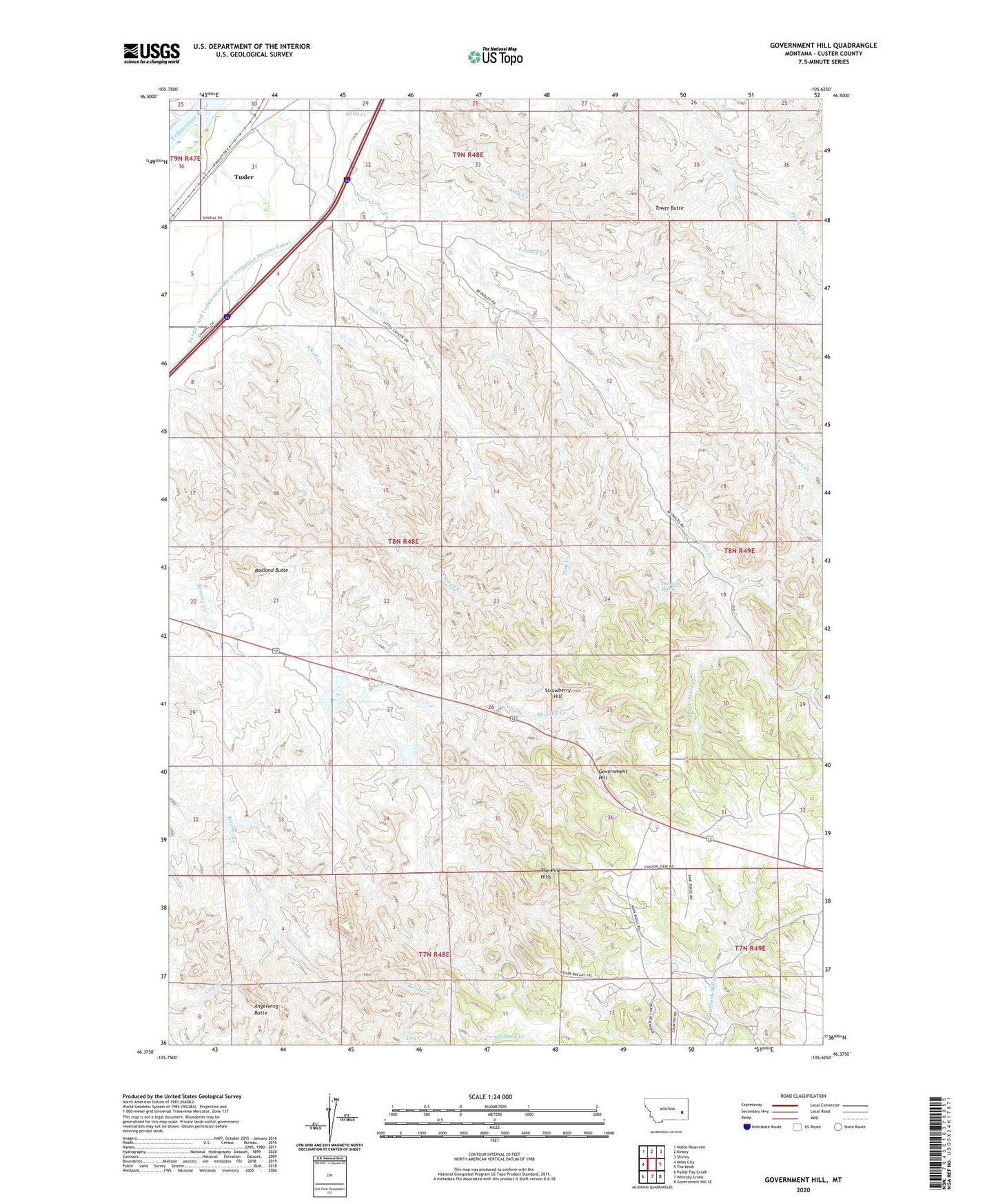 Government Hill Montana US Topo Map Image