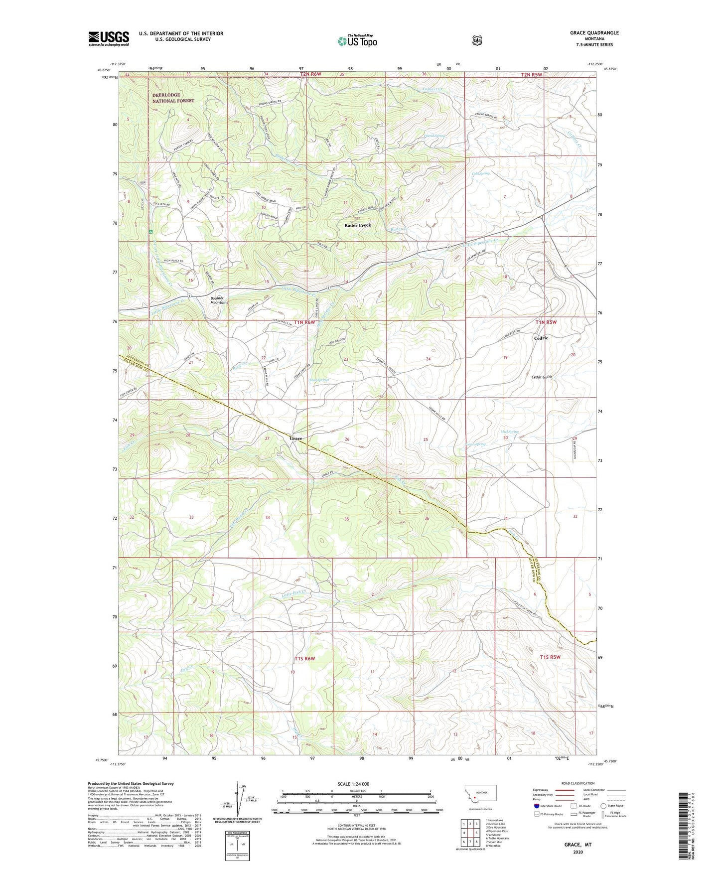Grace Montana US Topo Map Image