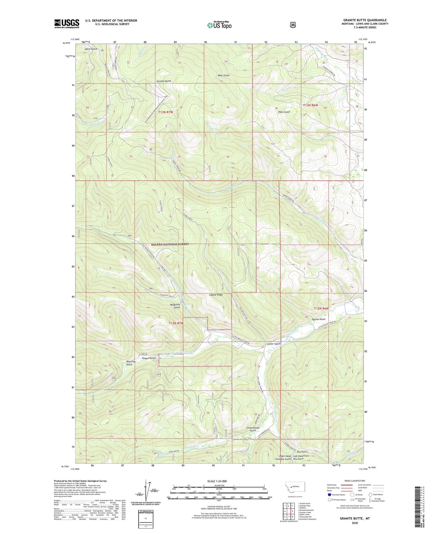 Granite Butte Montana US Topo Map Image