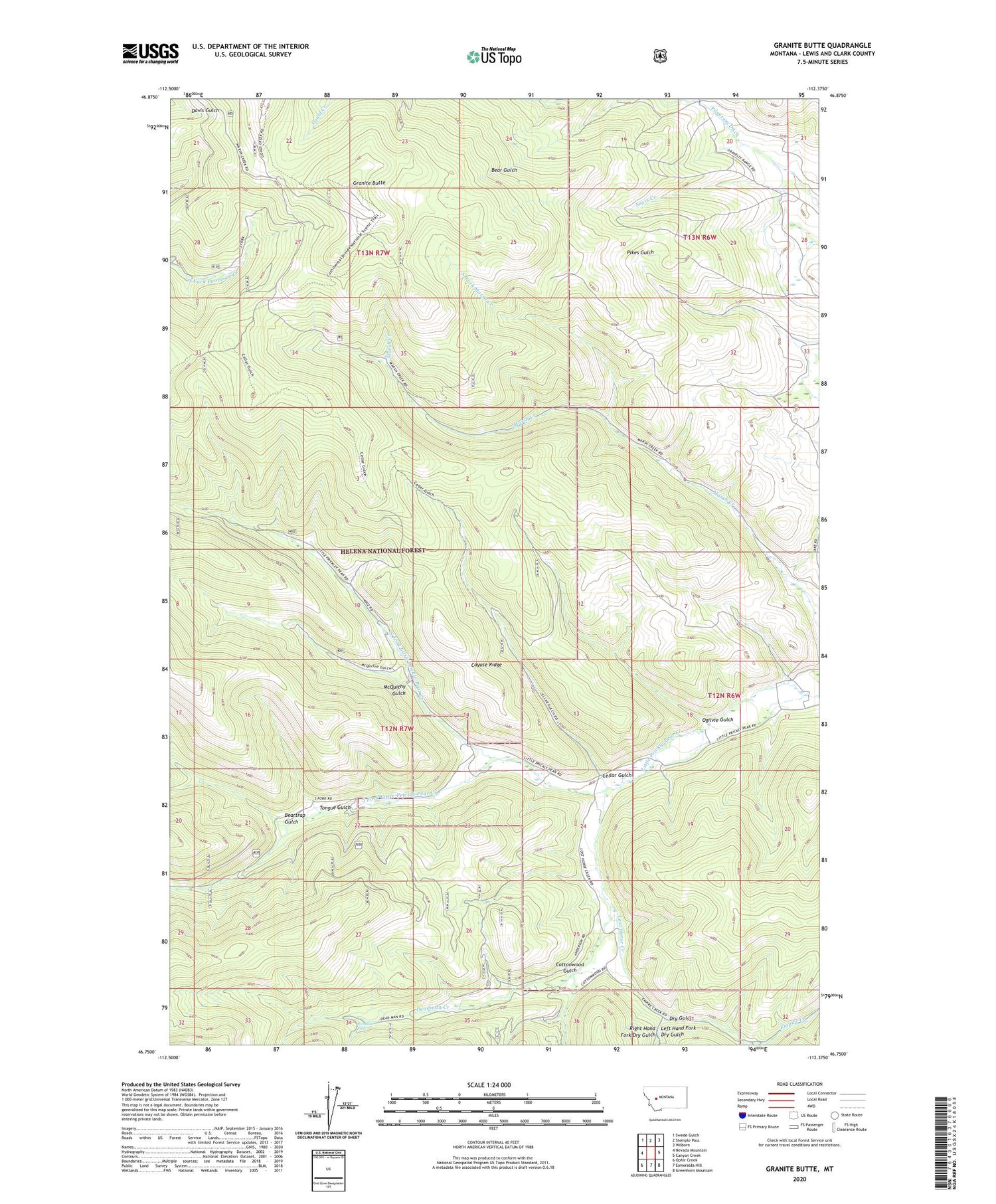 Granite Butte Montana US Topo Map Image