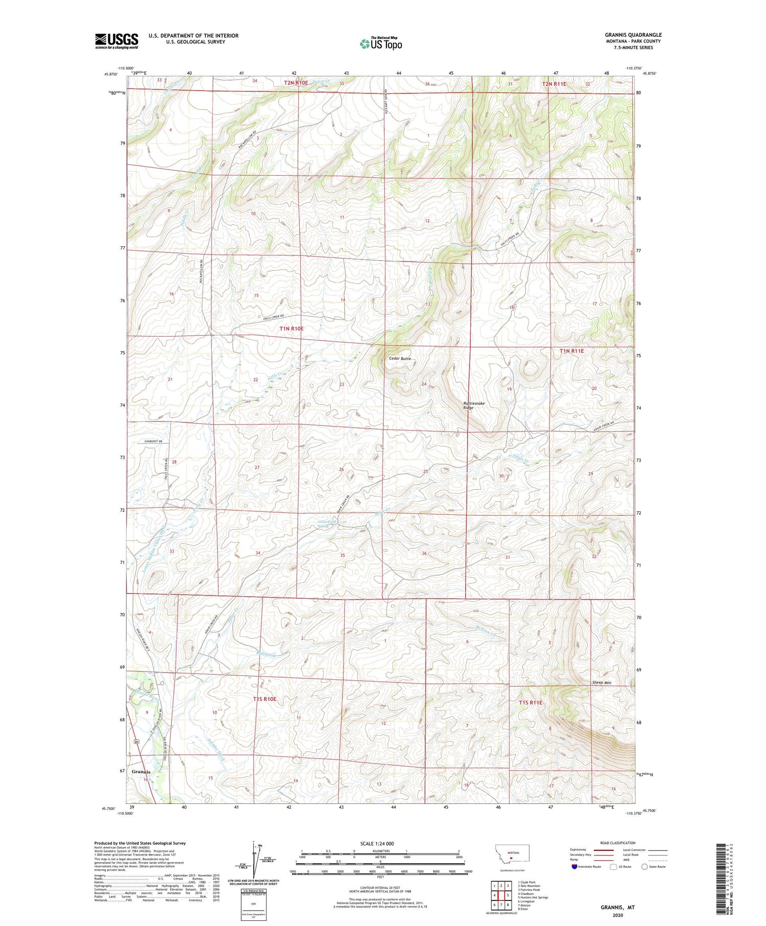 Grannis Montana US Topo Map Image