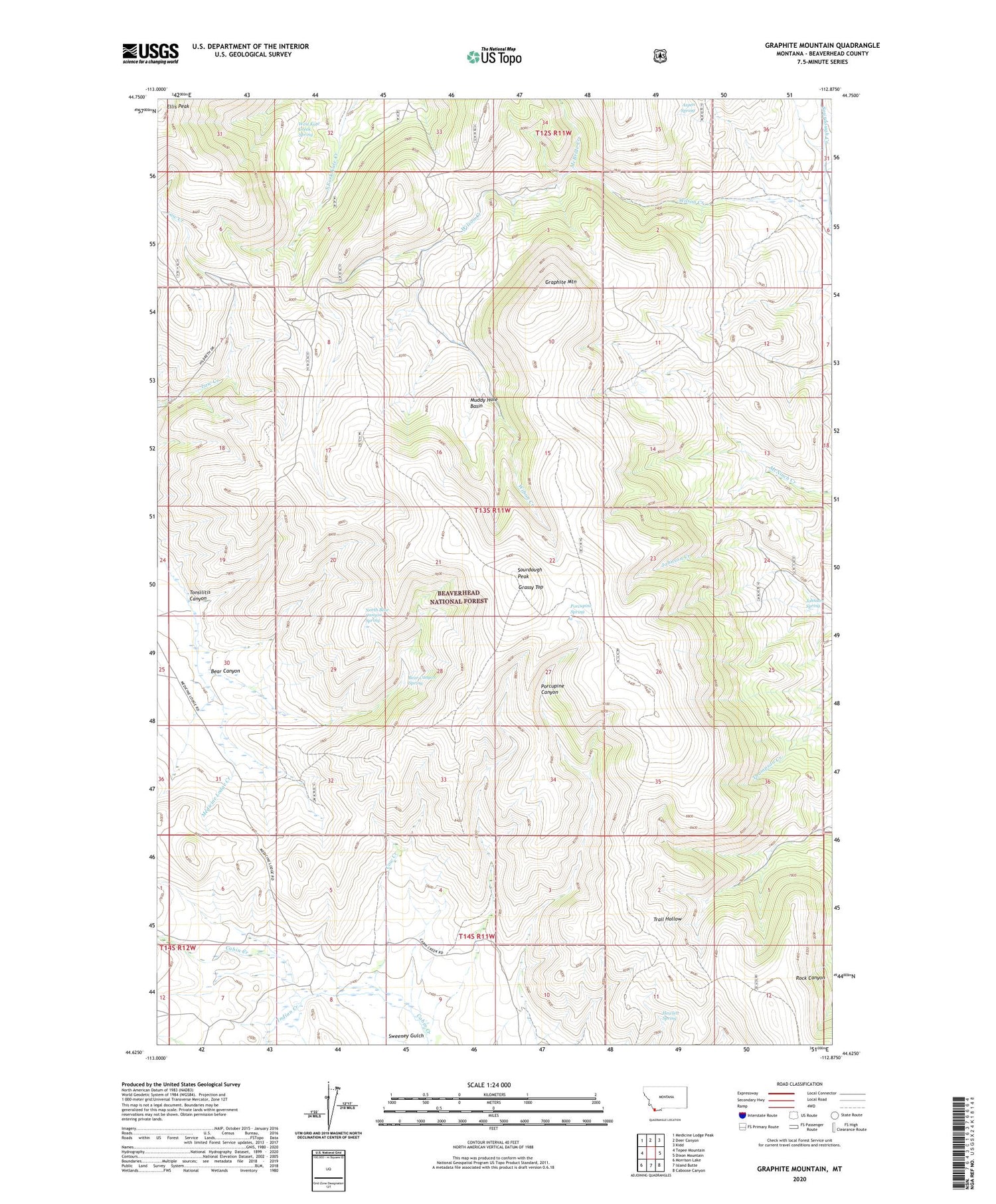 Graphite Mountain Montana US Topo Map Image