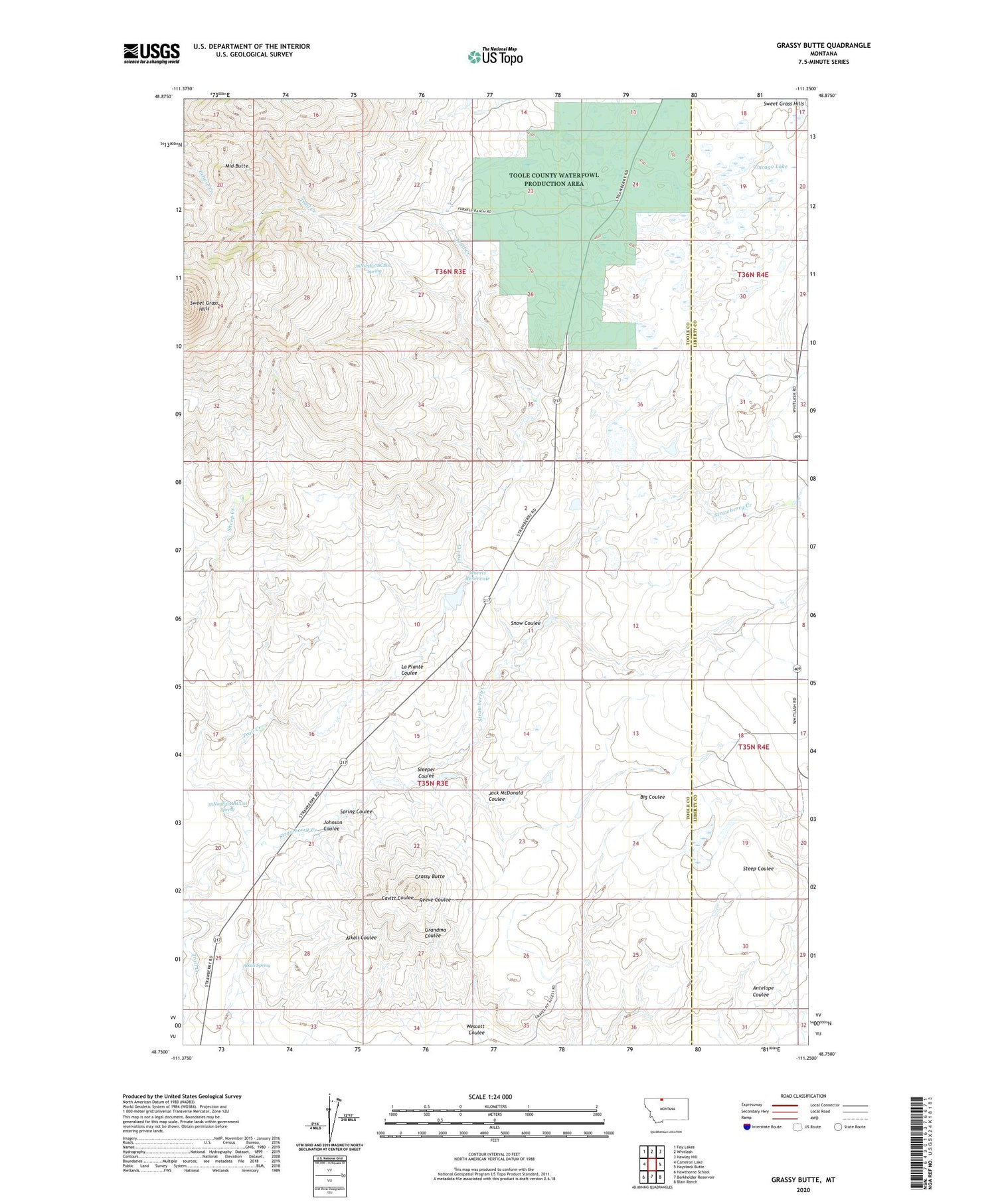 Grassy Butte Montana US Topo Map Image