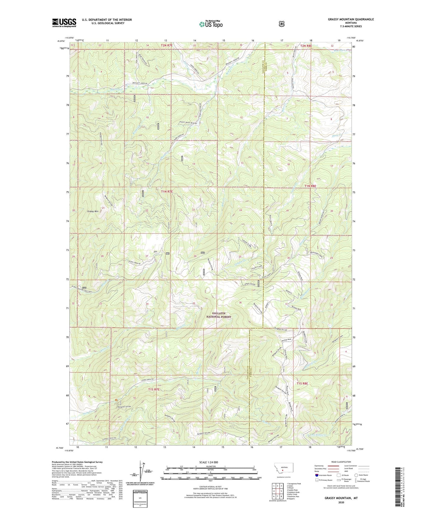 Grassy Mountain Montana US Topo Map Image